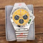 GF Factory Breitling Chronomat 42 A7750 Yellow Dial Rouleaux Watches